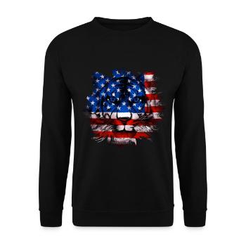 America - Unisex Sweatshirt - black - Front - Alina (178cm) & Michal (187cm)