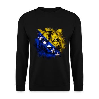Bosnien und Herzegowina - Unisex Pullover - Schwarz - Vorne - Alina (178cm) & Michal (187cm)