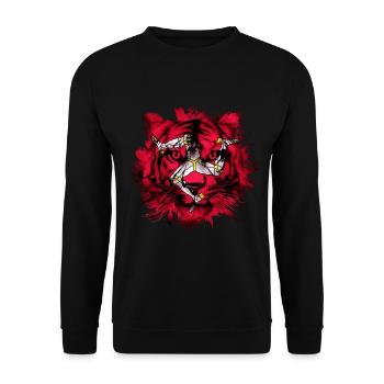Île de Man - Sweat-shirt Unisexe - noir - Devant - Alina (178cm) & Michal (187cm)