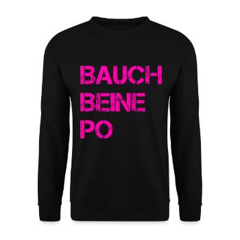 Abdomen Jambes Fesses Fitness - Sweat-shirt Unisexe - noir - Devant - Alina (178cm) & Michal (187cm)