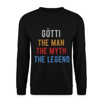 Götti Firmgötti Taufgötti Götti Questions - Sweat-shirt Unisexe - noir - Devant - Alina (178cm) & Michal (187cm)