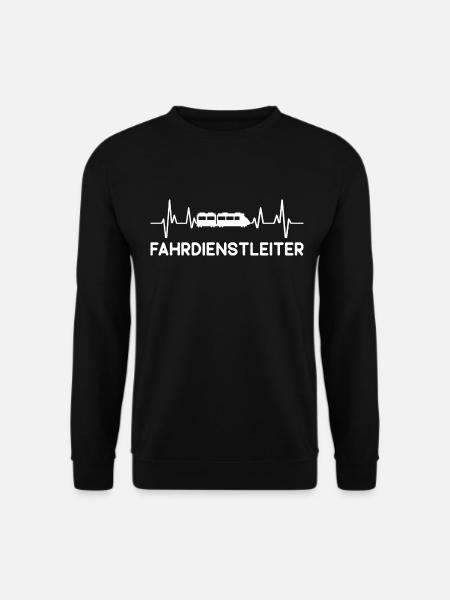 Fahrdienstleiter Zug Eisenbahn Herzschlag Beruf - Unisex Pullover - Schwarz