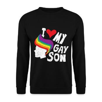 Gay Homosexuell Schwul Lespisch LGBT - Unisex Pullover - Schwarz - Vorne - Alina (178cm) & Michal (187cm)