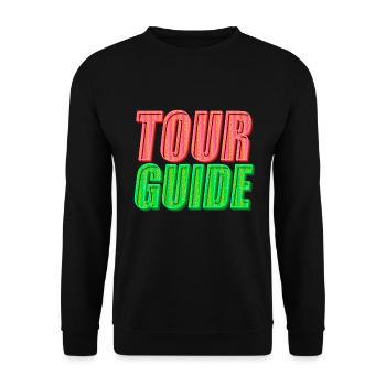 Guide touristique | Explorez le monde avec style - Sweat-shirt Unisexe - noir - Devant - Alina (178cm) & Michal (187cm)