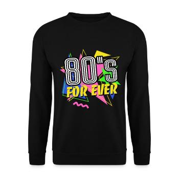 80s For Ever - 80s - Colorful + Crazy - Unisex Sweatshirt - black - Front - Alina (178cm) & Michal (187cm)