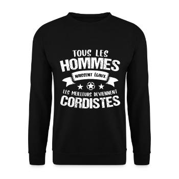 Cadeau drôle cordiste - Sweat-shirt Unisexe - noir - Devant - Alina (178cm) & Michal (187cm)