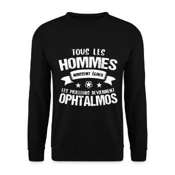 Ophtalmo cadeau drôle ophtalmologie - Sweat-shirt Unisexe - noir - Devant - Alina (178cm) & Michal (187cm)