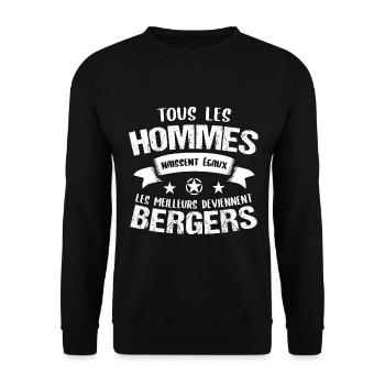 Berger cadeau drôle éleveur mouton - Sweat-shirt Unisexe - noir - Devant - Alina (178cm) & Michal (187cm)