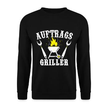 Grillen Grillmeister BBQ Grillkönig - Unisex Pullover - Schwarz - Vorne - Alina (178cm) & Michal (187cm)