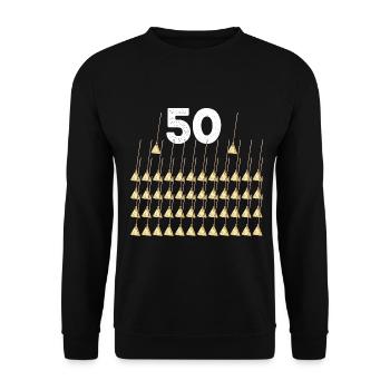 Birthday 50 Brooms - Unisex Sweatshirt - black - Front - Alina (178cm) & Michal (187cm)