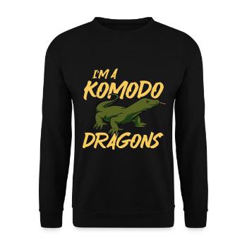 Komodowaran Komodo Liebhaber Geschenk - Unisex Pullover - Schwarz - Vorne - Alina (178cm) & Michal (187cm)