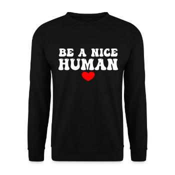 Soyez un humain gentil - Sweat-shirt Unisexe - noir - Devant - Alina (178cm) & Michal (187cm)