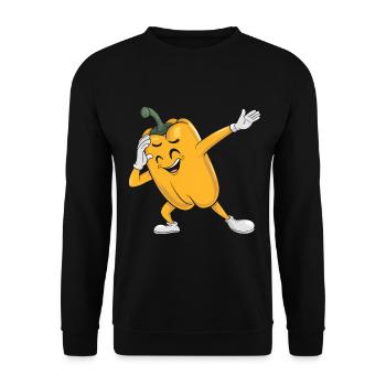 Paprika Geschenk - Unisex Pullover - Schwarz - Vorne - Alina (178cm) & Michal (187cm)