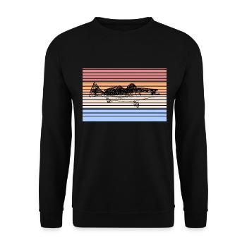 Fish Fish Nature Fishing Fishermen - Unisex Sweatshirt - black - Front - Alina (178cm) & Michal (187cm)