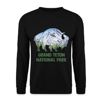 USA Amerika Nationalpark - Unisex Pullover - Schwarz - Vorne - Alina (178cm) & Michal (187cm)