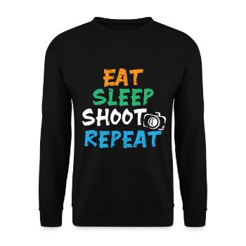 Photographer Photos Photo Cameraman Paparazzo - Unisex Sweatshirt - black - Front - Alina (178cm) & Michal (187cm)