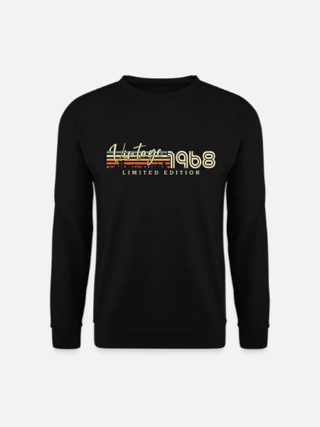 Vintage 1968 Jahrgang geboren Retro Geburtstag - Unisex Pullover - Schwarz