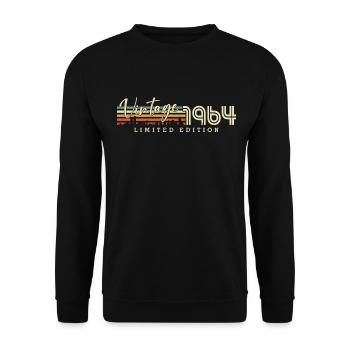 Vintage 1964 Jahrgang geboren Retro Geburtstag - Unisex Pullover - Schwarz - Vorne - Alina (178cm) & Michal (187cm)