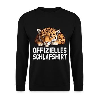 Offizieles Schlafshirt Leopard - Unisex Pullover - Schwarz - Vorne - Alina (178cm) & Michal (187cm)