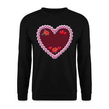 Lebkuchenherz Typical German Gingerbread heart - Unisex Sweatshirt - black - Front - Alina (178cm) & Michal (187cm)