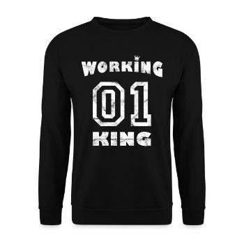 Arbeit Job Workaholic - Working King - Unisex Pullover - Schwarz - Vorne - Alina (178cm) & Michal (187cm)