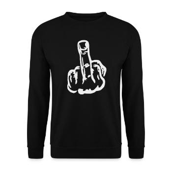 Idée de cadeau provocateur du majeur drôle - Sweat-shirt Unisexe - noir - Devant - Alina (178cm) & Michal (187cm)