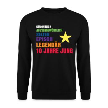 Geburtstag Kind 10 Junge Sohn Geburtstagsgeschenk - Unisex Pullover - Schwarz - Vorne - Alina (178cm) & Michal (187cm)