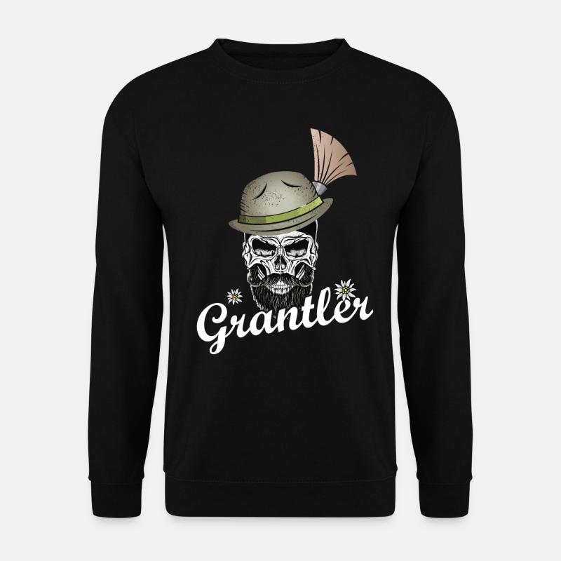 Grantler Totenkopf Bayern Grantln Männer Bart Hut - Unisex Pullover - Schwarz