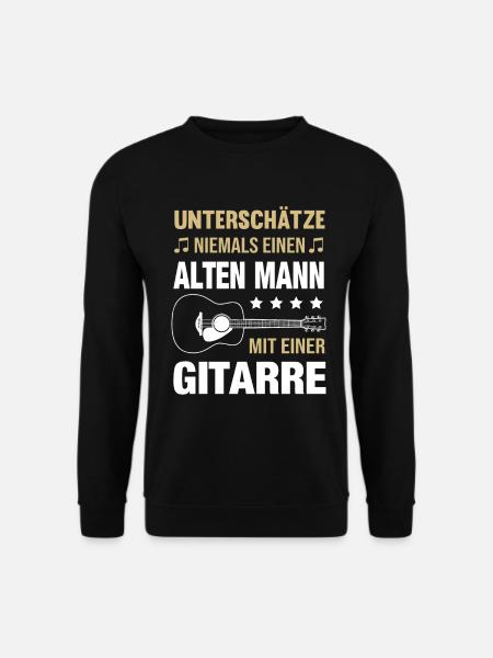 Alter Mann mit Gitarre Gitarrist - Unisex Pullover - Schwarz
