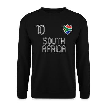 Südafrika Fußball Mannschaft - Unisex Pullover - Schwarz - Vorne - Alina (178cm) & Michal (187cm)