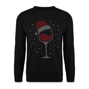 Christmas red wine - Unisex Sweatshirt - black - Front - Alina (178cm) & Michal (187cm)