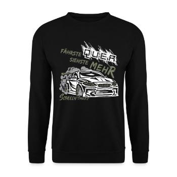 Drift Auto Tuning - Fährste quer siehste mehr! - Unisex Pullover - Schwarz - Vorne - Alina (178cm) & Michal (187cm)
