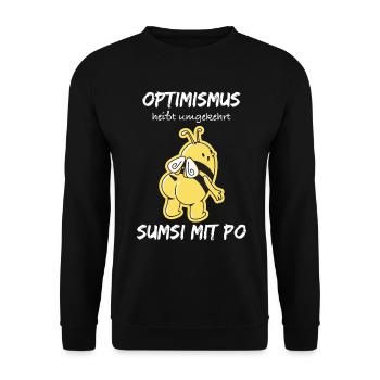 Optimism sumsi with po - Unisex Sweatshirt - black - Front - Alina (178cm) & Michal (187cm)