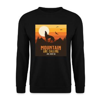 LA MONTAGNE APPELLE ET JE DOIS Y ALLER - Sweat-shirt Unisexe - noir - Devant - Alina (178cm) & Michal (187cm)