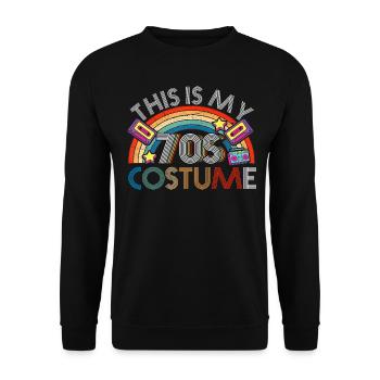 This is my 70s costume retro vintage hippy - Unisex Sweatshirt - black - Front - Alina (178cm) & Michal (187cm)