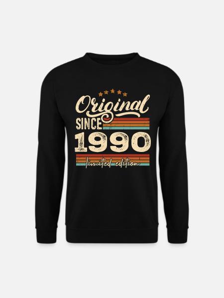 Original 1990 Jahrgang - 1990 Geburtstagsgeschenk - Unisex Pullover - Schwarz