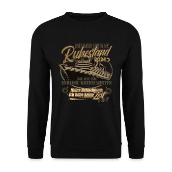 Legende, Rente, Ruhestand, Kreuzfahrt, Geschenk - Unisex Pullover - Schwarz - Vorne - Alina (178cm) & Michal (187cm)