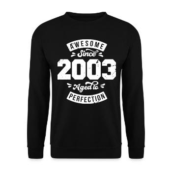 Millésime 2003 anniversaire - rétro 2003 - Sweat-shirt Unisexe - noir - Devant - Alina (178cm) & Michal (187cm)