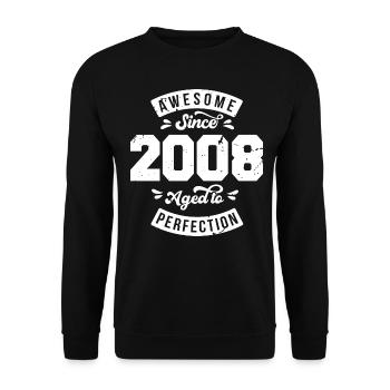 Vintage 2008 birthday - retro 2008 - Unisex Sweatshirt - black - Front - Alina (178cm) & Michal (187cm)