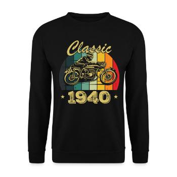 Cadeau D’anniversaire Classique vintage Né en 1940 - Sweat-shirt Unisexe - noir - Devant - Alina (178cm) & Michal (187cm)
