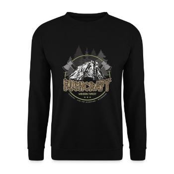 Bushcraft Abenteuer Survival Outdoor Shelter - Unisex Pullover - Schwarz - Vorne - Alina (178cm) & Michal (187cm)