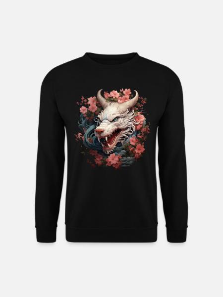 Chinesischer Drache Blumen C-drama Xianxia Wuxia - Unisex Pullover - Schwarz
