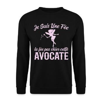 Je Suis Une Fée La Fée Pas Chier Cette Avocate - Sweat-shirt Unisexe - noir - Devant - Alina (178cm) & Michal (187cm)
