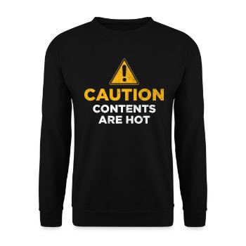 Contents are Hot - Unisex Sweatshirt - black - Front - Alina (178cm) & Michal (187cm)