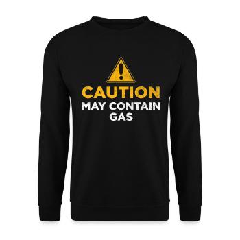 Attention : peut contenir du gaz - Sweat-shirt Unisexe - noir - Devant - Alina (178cm) & Michal (187cm)