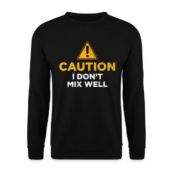 Caution I Don't Mix Well - Unisex Sweatshirt - black - Front - Alina (178cm) & Michal (187cm)