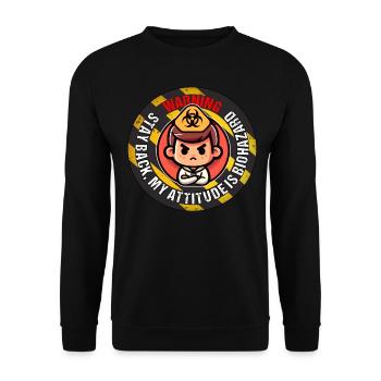 AVERTISSEMENT! RESTEZ EN RETRAIT, MON ATTITUDE EST BIOHAZARD - Sweat-shirt Unisexe - noir - Devant - Alina (178cm) & Michal (187cm)