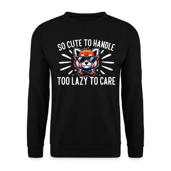 SI MIGNON À MANIPULER, TROP PARESSEUX POUR S’EN SOUCIER - Sweat-shirt Unisexe - noir - Devant - Alina (178cm) & Michal (187cm)
