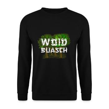 Woidbuasch dialect dialect dialect Waldbursche - Unisex Sweatshirt - black - Front - Alina (178cm) & Michal (187cm)