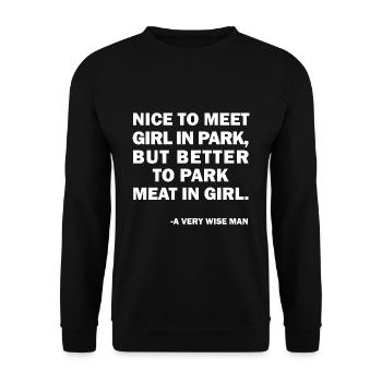 Meat In Girl Funny Saying Suggestively Funny - Unisex Sweatshirt - black - Front - Alina (178cm) & Michal (187cm)